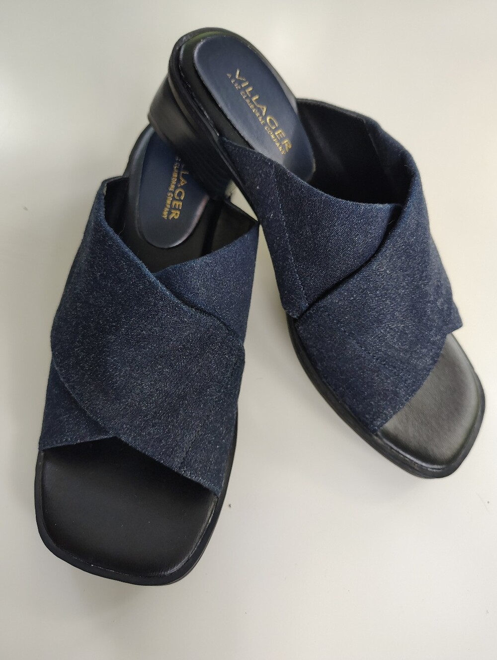 Liz Claiborne Navy Mule Criscross Sandals